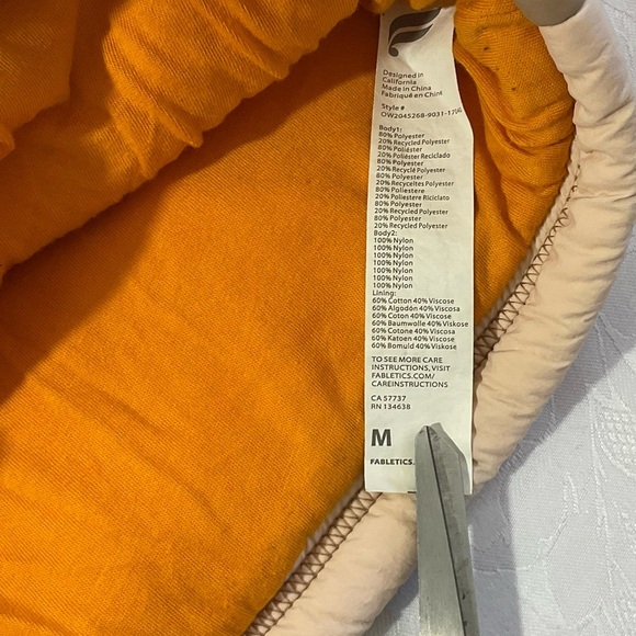 Fabletics Mallory Fleece Colorblock crop half zip yellow & Khaki Pullover, Sz M - Picture 6 of 9